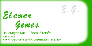 elemer gemes business card