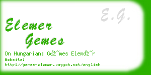 elemer gemes business card